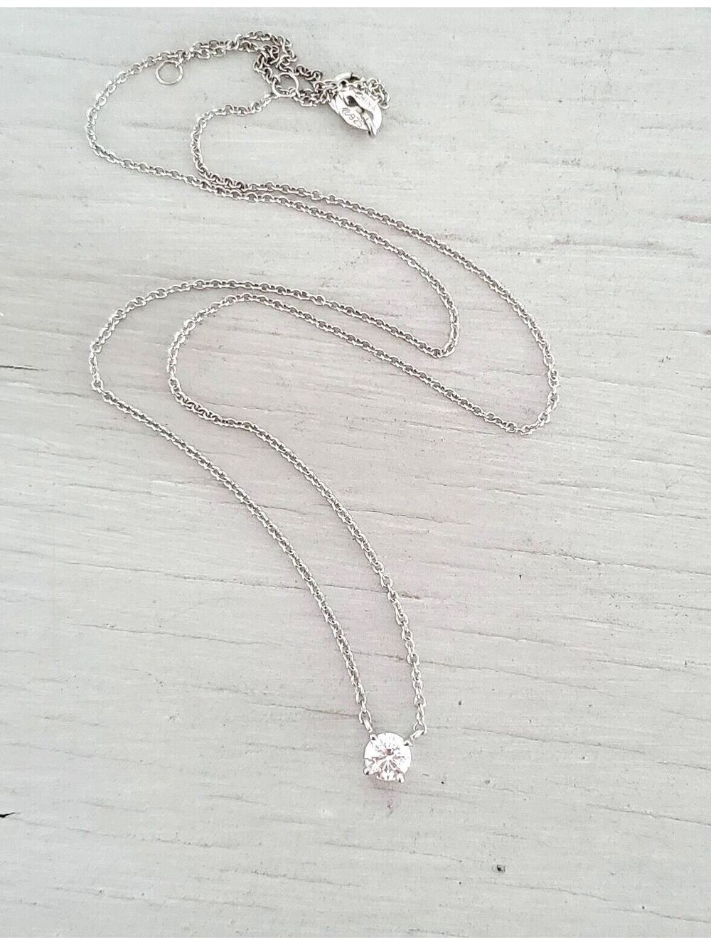 Vintage CZ Soliatire Pendant Necklace